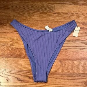 NWT aerie cheeky purple ribbed bikini bottoms